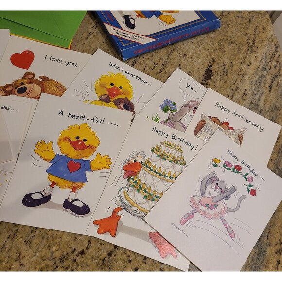 Vtg Lot 10 Suzy Zoo Greeting Birthday Cards New Old Stock Colorful Envelopes 80s - Picture 4 of 12